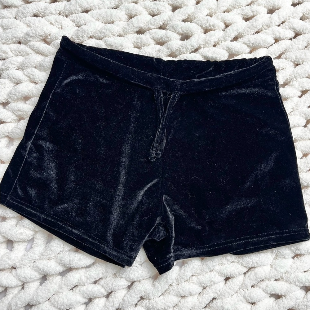 Black velvet shorts
